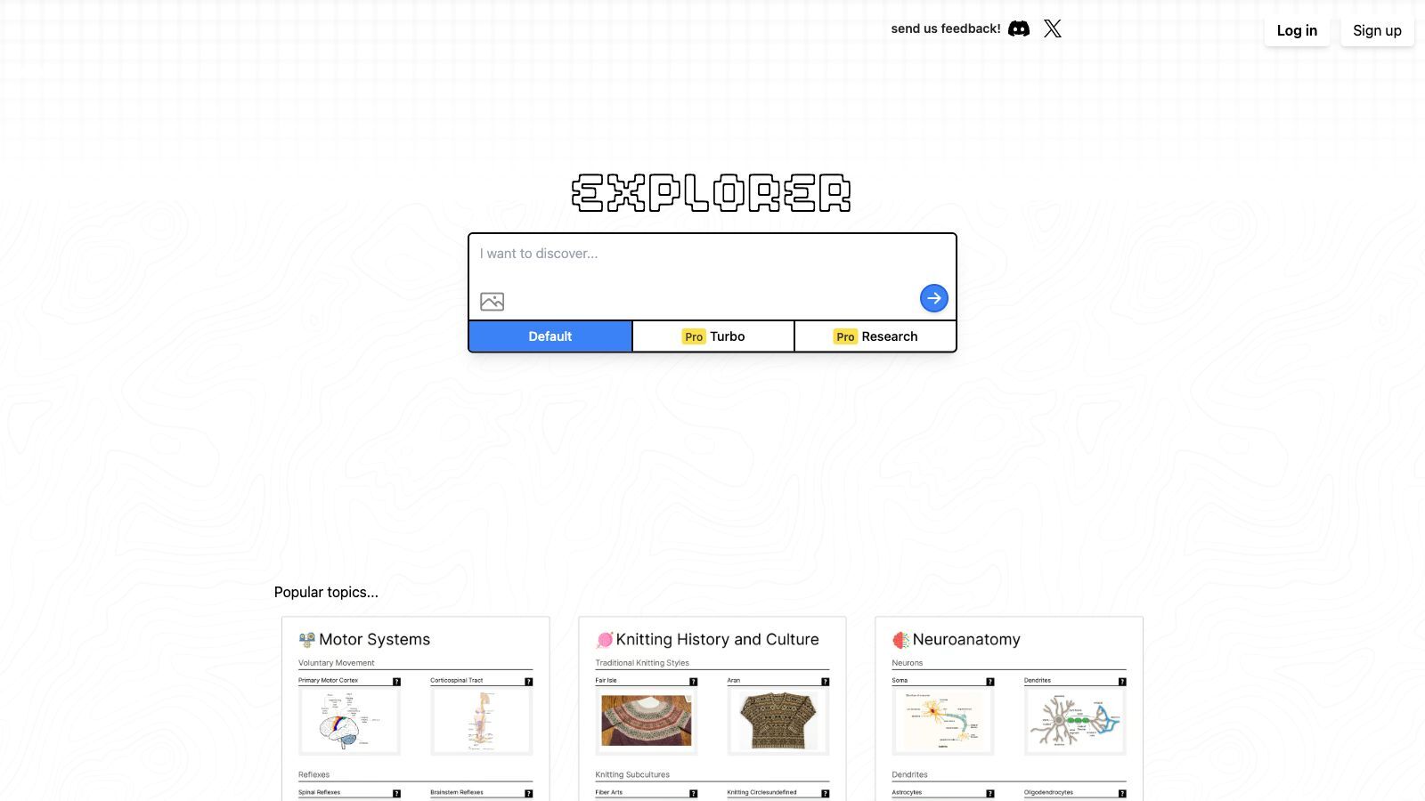 Startseite Suchmaschine Globe Explorer