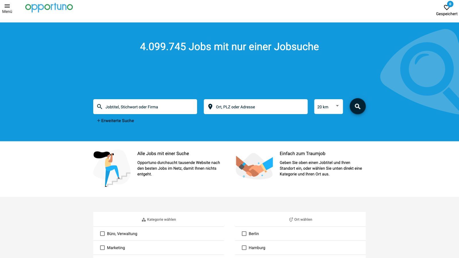 Startseite Suchmaschine Opportuno